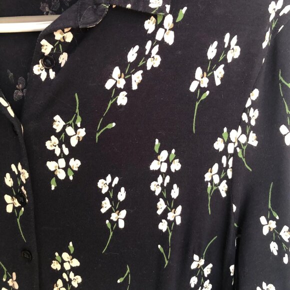 Seasalt Cornwall sustainable easy jersey flower shirt dress - size 10 US TALL - Picture 4 of 4